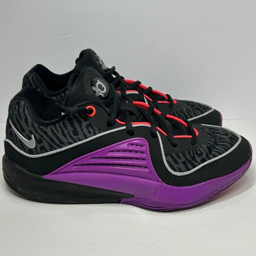 Nike KD Kevin Durant XVI Basketball Shoes Black Purple Silver Sneakers Men's 6.5